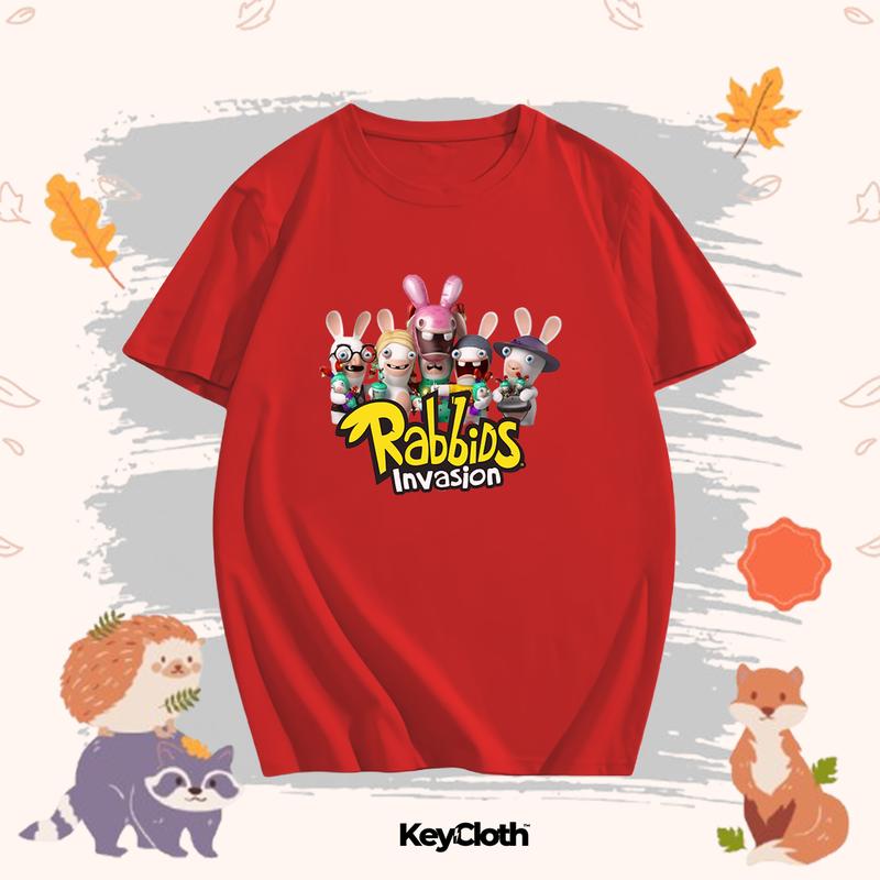 Baju Kaos Anak Karakter Rabbids Invasion Anak Laki-Laki/Perempuan Usia 1-12 Tahun Bahan Cotton Combed 30s Unisex 4