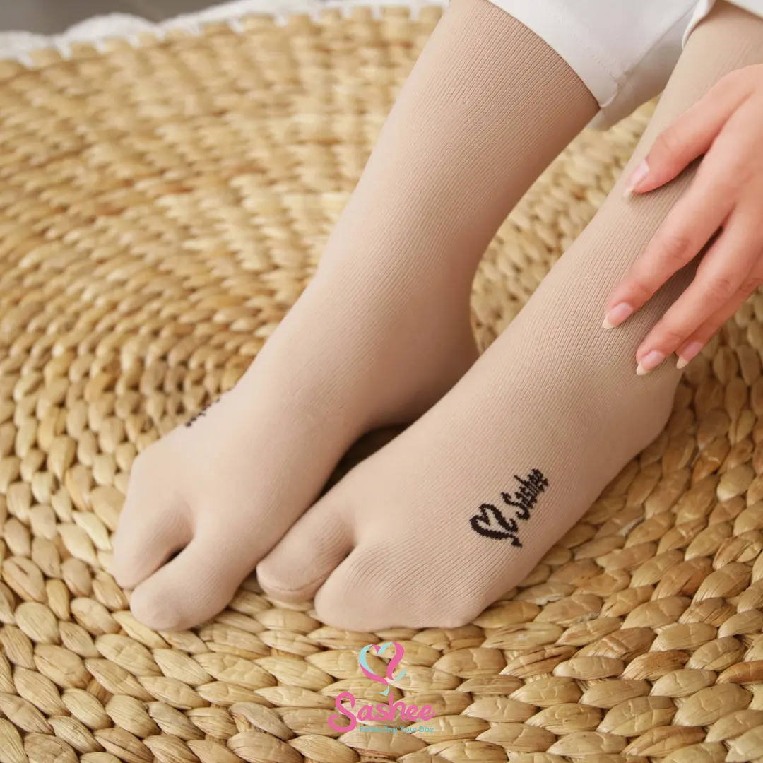 Kaos Kaki Sashee Model Jempol Polos Wanita Dewasa Muslimah Bahan Nylon Spandex Premium Panjang 34-36 cm dengan 20 Warna Pilihan