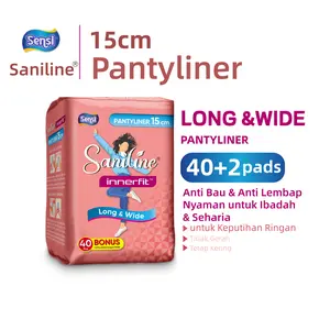 SENSI Saniline Pantyliner Harian Super Nyaman – – Cepat Kering & Anti Bocor | Pembalut Wanita Tipis | Pantyliner Umrah Seharian   Wanita Pembersihan