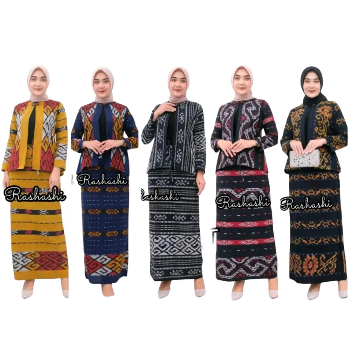 [READY] ONE SET TENUN , STELAN OUTER DAN ROK TENUN , STELAN WANITA