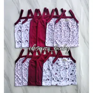 Tanktop Bayi/Anak Perempuan Seri Motif Maroon Chamcham Ukuran S.M.L.XL - Bahan Katun PE Soft - Cewek -SNI
