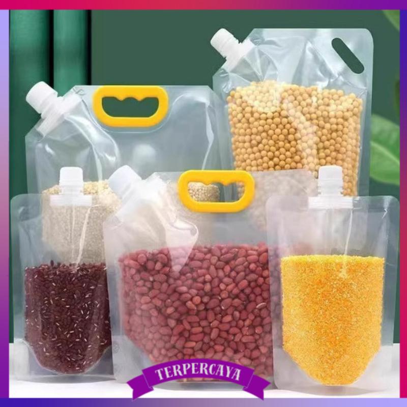 {TST} COD- Kantong Kemasan Transparan Pouch Penyimpanan Makanan Anti Jamur Resuable Jerigen Air Lipat Portable Kantong Penyimpan Makanan Refillable Water Bag Serbaguna 0