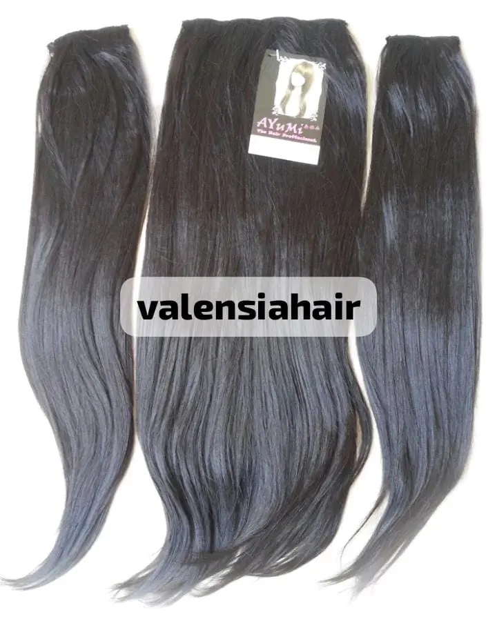 Hair clip 3 layer ayumi  model curly/lurus (VH) Hitam Extension