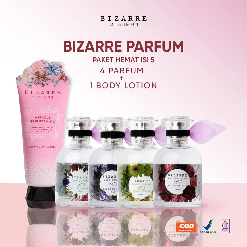 BIZARRE Parfum Wanita EDT 4 PCS NEW VARIANT + Body Lotion 0