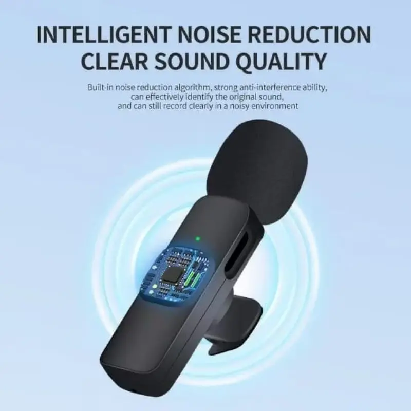 Wireless Mikrofon dengan Clip on Mikrofon CLIP-ON MINI PORTABLE MICROPHONE TYPE C BLACK COLOR 1