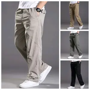 WEARMAD - Celana Skena Pria Sam Premium Celana Gombrong Chinos Pria Panjang Loose Cowok Dewasa Casual Katun Twill Stretch Melar Pinggang Karet Cream Hitam Abu Army Mocca  Santai Distro