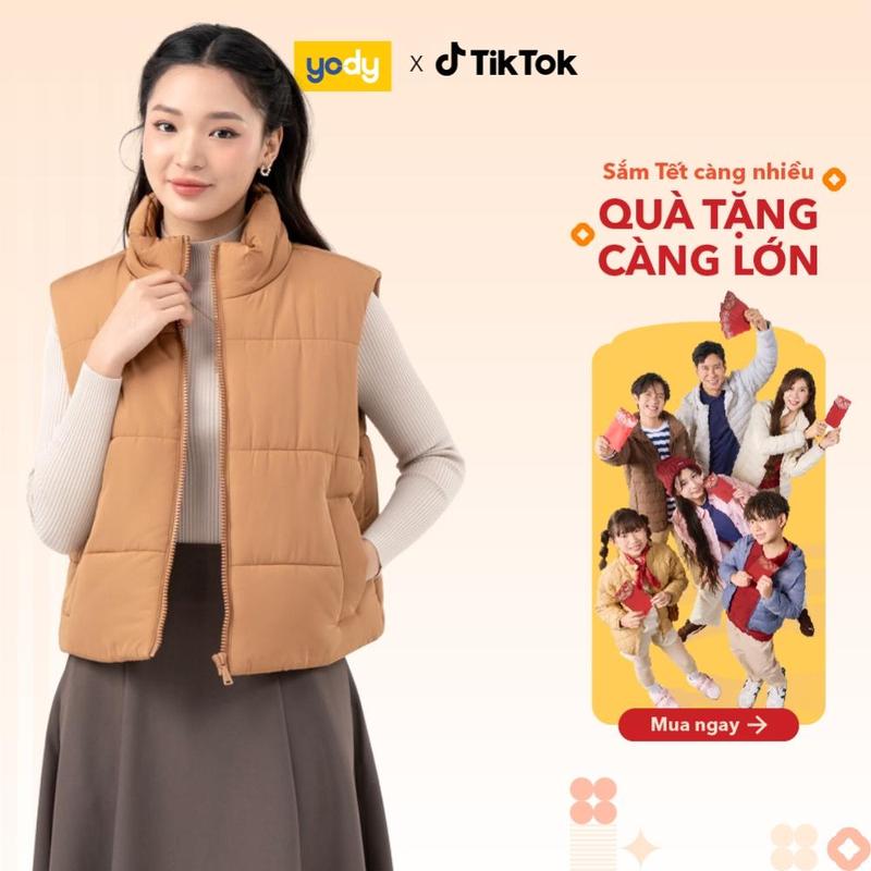 YODY Áo Phao Gile Nữ Cá Tính Thớ Bông Dày Dặn Ấm Áp PVN6016