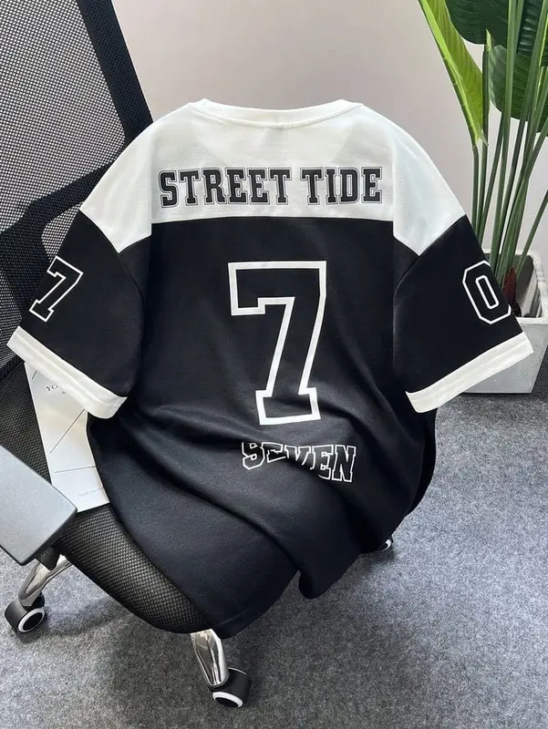 T Shirt Streetwear Oversize Kaos Distro Pria dan Wanita Street Tide Number Seven 7 Urban Style Size M L XL XXL Terbaru 1