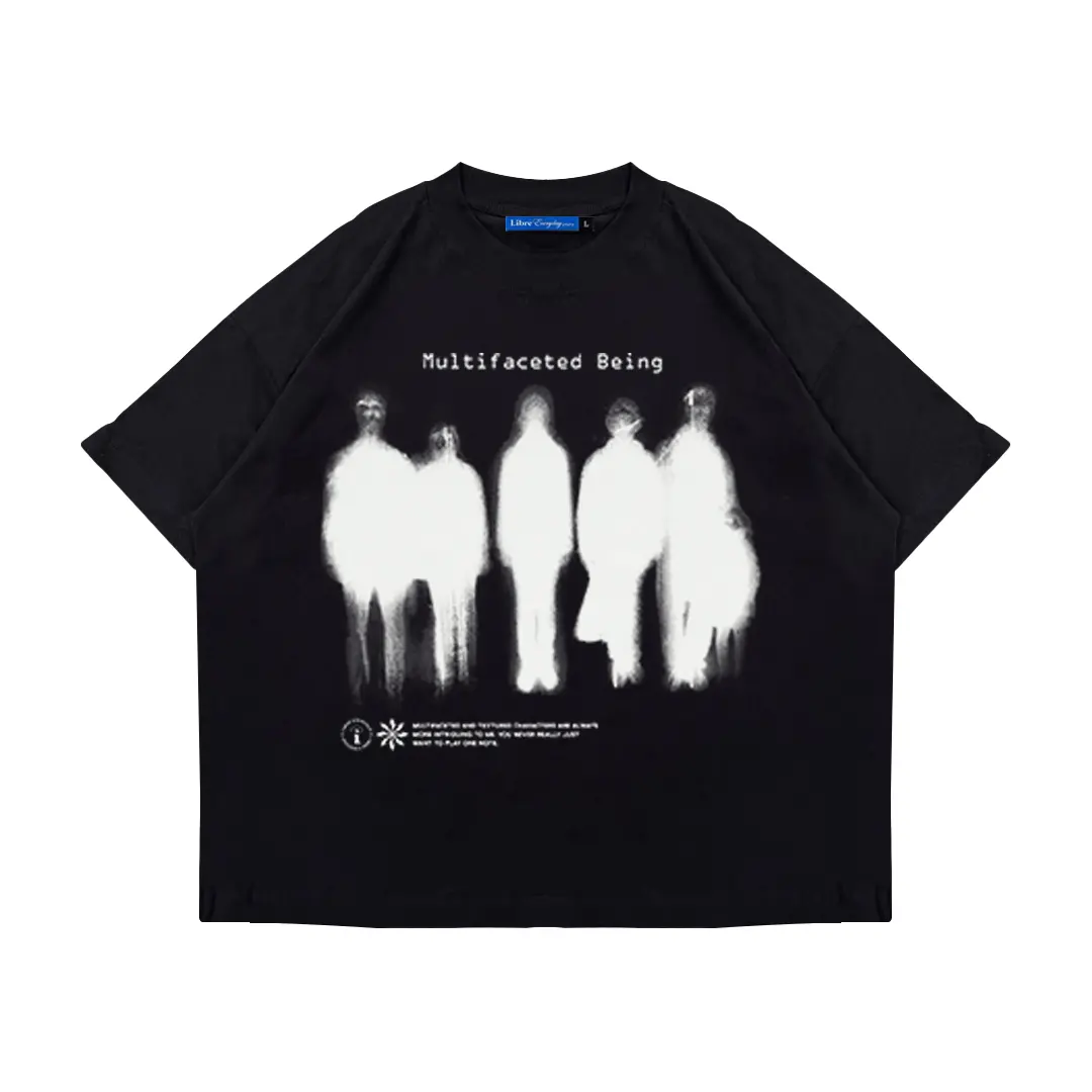 Oversize Boxy Tshirt Kaos Siluet Black LIBRE