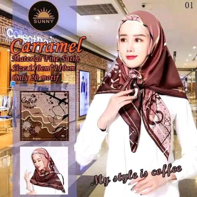 Jilbab Segiempat Caramel Coffe By Sunny