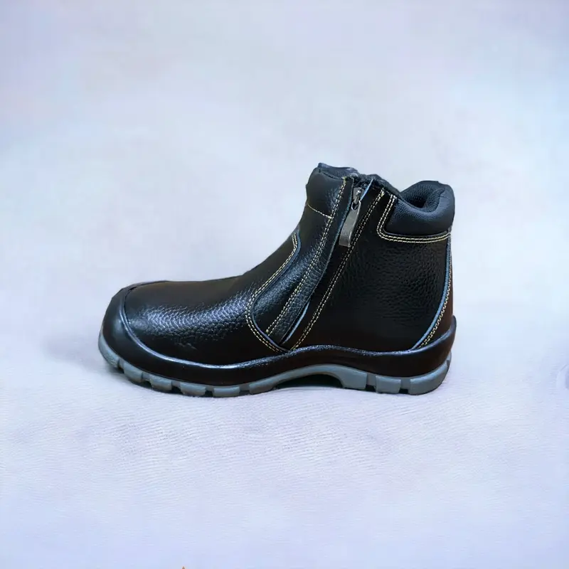 KINGRINS Sepatu safety kerja ujung besi kulit asli tahan panas anti slip / sepatu kerja welder proyek kontruksi Riri RD 3