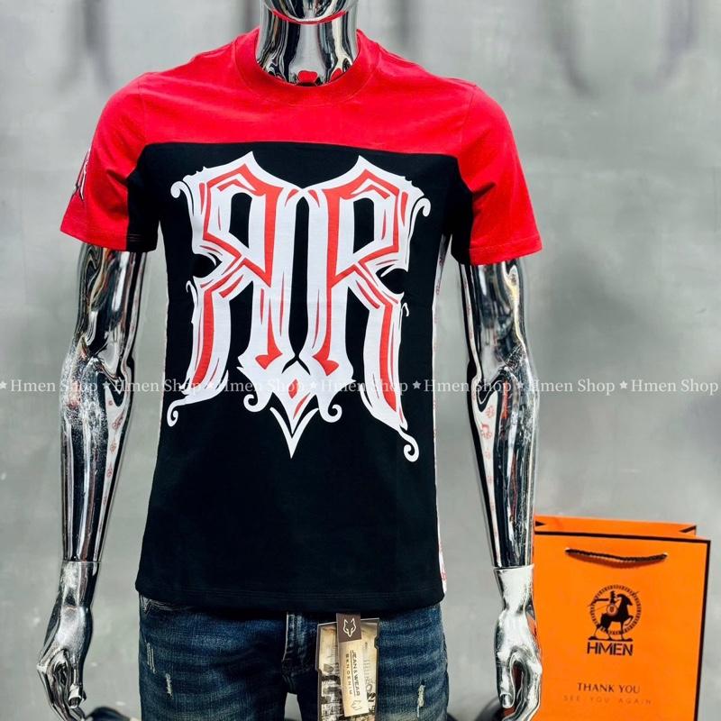 Áo thun nam Rock Revival RR04 cao cấp màu đen phối đỏ chất cotton xịn from chuẩn Vip