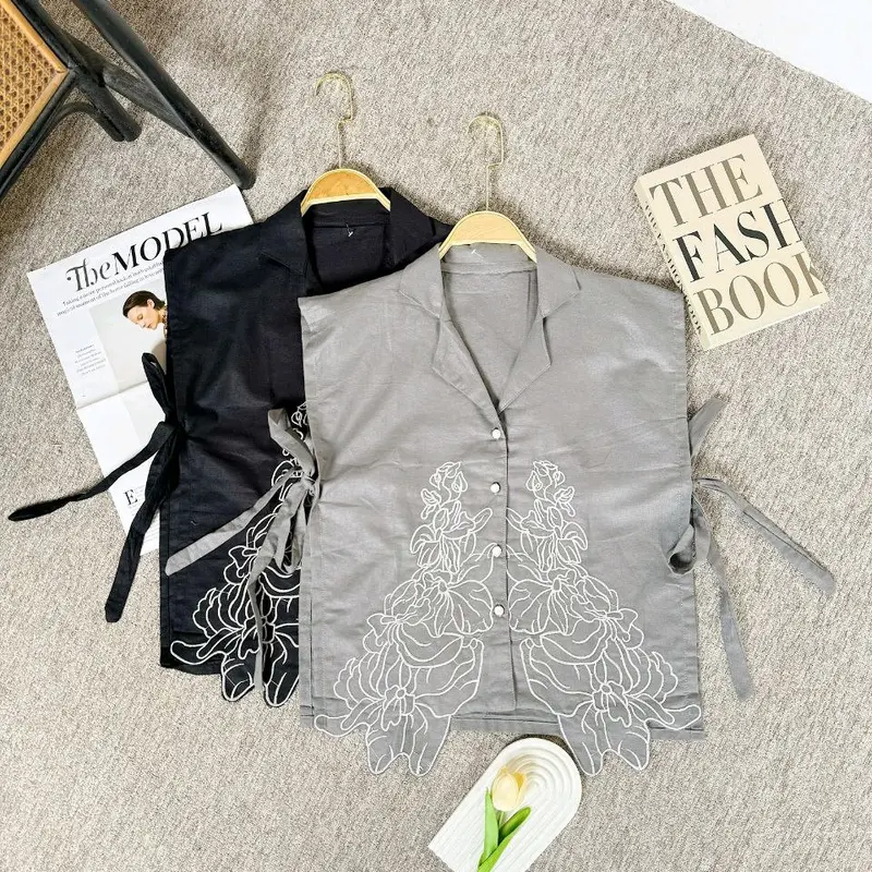 Vest Wanita Bahan Linen Rami Outer Rompi Wanita 3