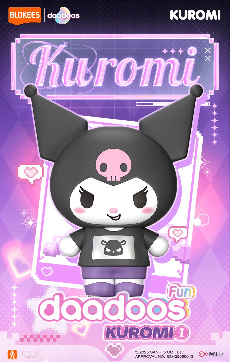 Blokees×Sanrio Blind Box Kuromi Ornamen Mini Action Figurine Mainan Plastik Lucu Kuromi Candy Series Figure Model BlindBox Dadoos Seri FUN 01