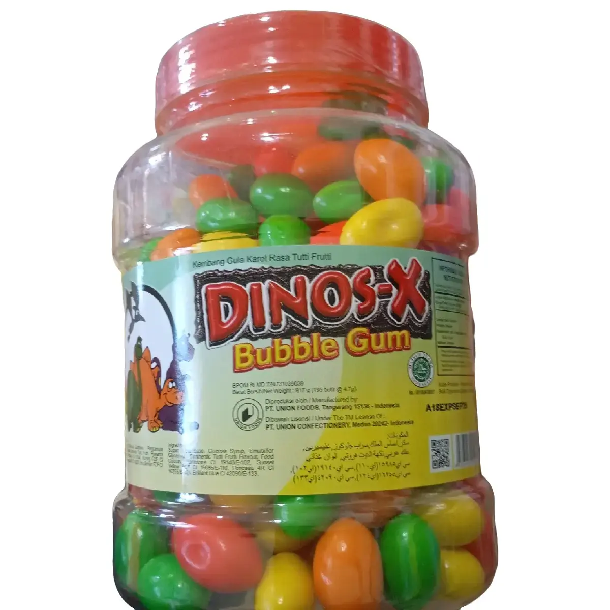 permen dinosx bubble gum isi 195