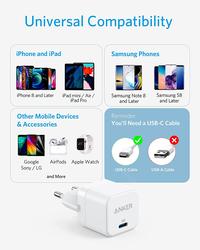 Gambar Anker Wall Charger Adaptor for iPhone 17 16 15 Series 45W 30W 20W Ice-Cooled GaN PD USB Fast Charging - 20W1P CUBE  WHT dari Anker Indonesia Kota Administrasi Jakarta Utara 3 Tokopedia