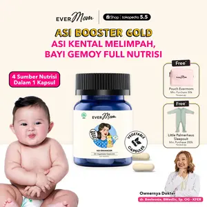 Evermom ASI Booster Gold BPOM Penutrisi ASI Natural Fenugreek Free - 30 Kapsul