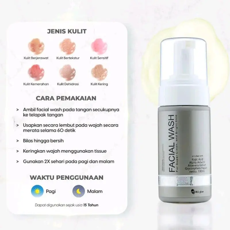 MS GLOW FACIAL Semua Jenis Kulit - CUCI MUKA - CLEANSER - PEMBERSIH WAJAH 6