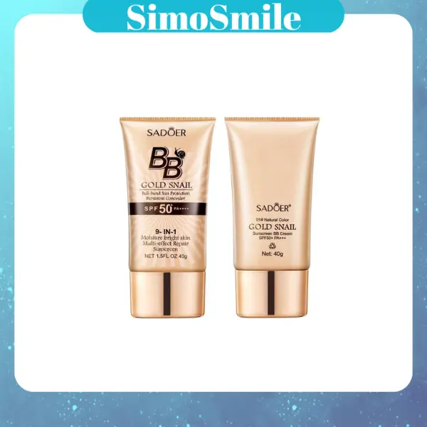 【SADOER】Golden Snail, sunscreen, concealer, concealer, BB, BB cream foundation repair concealer waterproof and sweat-proof products moisturizing isolation makeup skin care products Lightweight Moisture