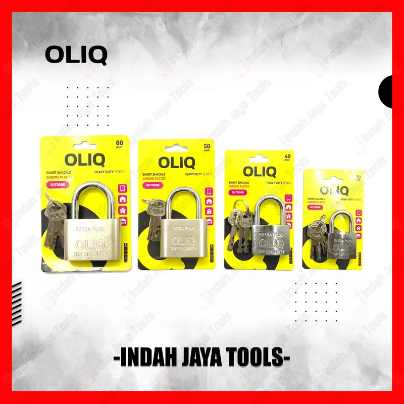 OLIQ Kunci Gembok 30 40 50 60 mm Leher Panjang Pendek Rumah Pagar Pintu - Long Short Chrome Plate 0