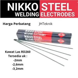 JHTeknik Kawat Las Nikko Steel RD260 2mm/2,6mm/3,2mm 100% ORIGINAL(Harga Perbatang)