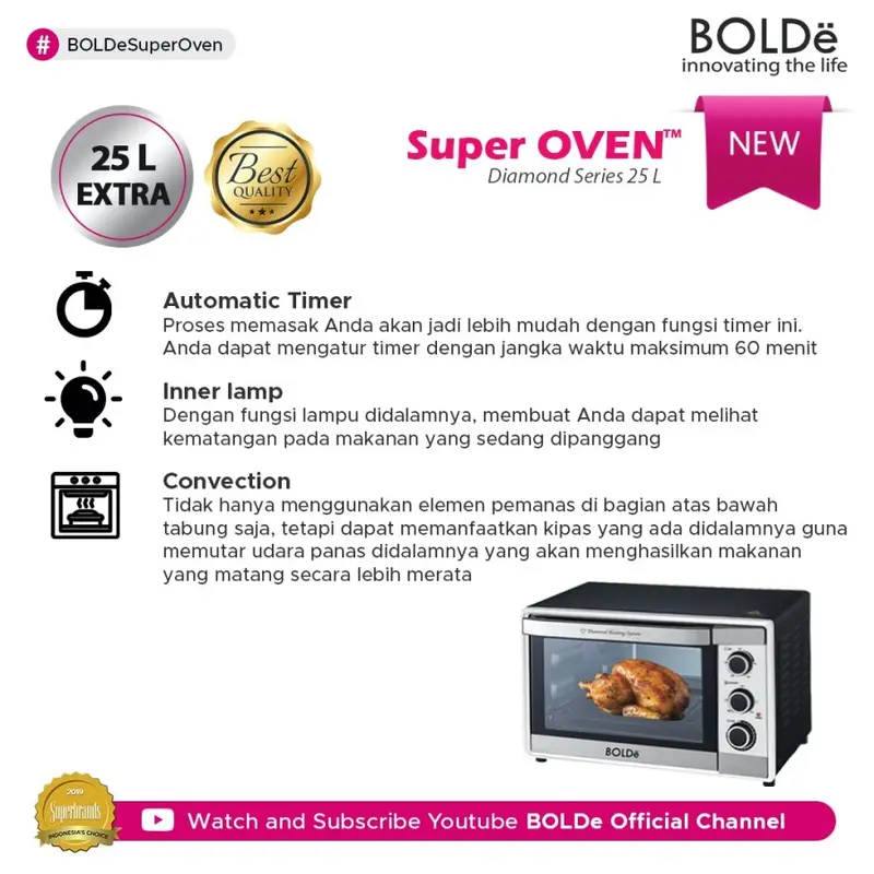 BOLDe Super Oven Diamond Series 25L 2