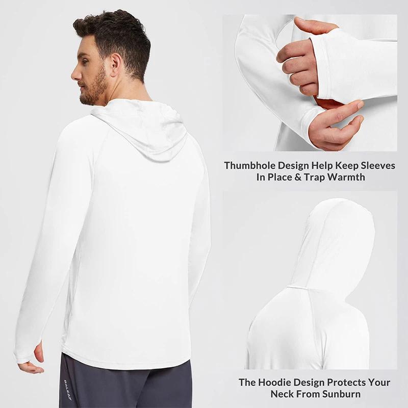 Product Introduction of Sun Protection T-Shirts Mens Long Sleeve Hoodie Casual UV-Proof T-Shirts Breathable Lightweight Quick Dry T shirts Male 5
