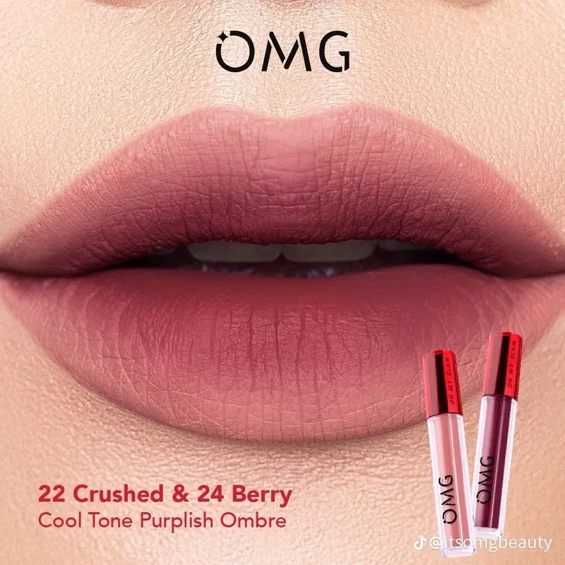 PAKET OMBRE OMG LIPCREAM | BUNDLING 2 PCS OH MY GLAM LIPCREAM Waterproof Bibir 7