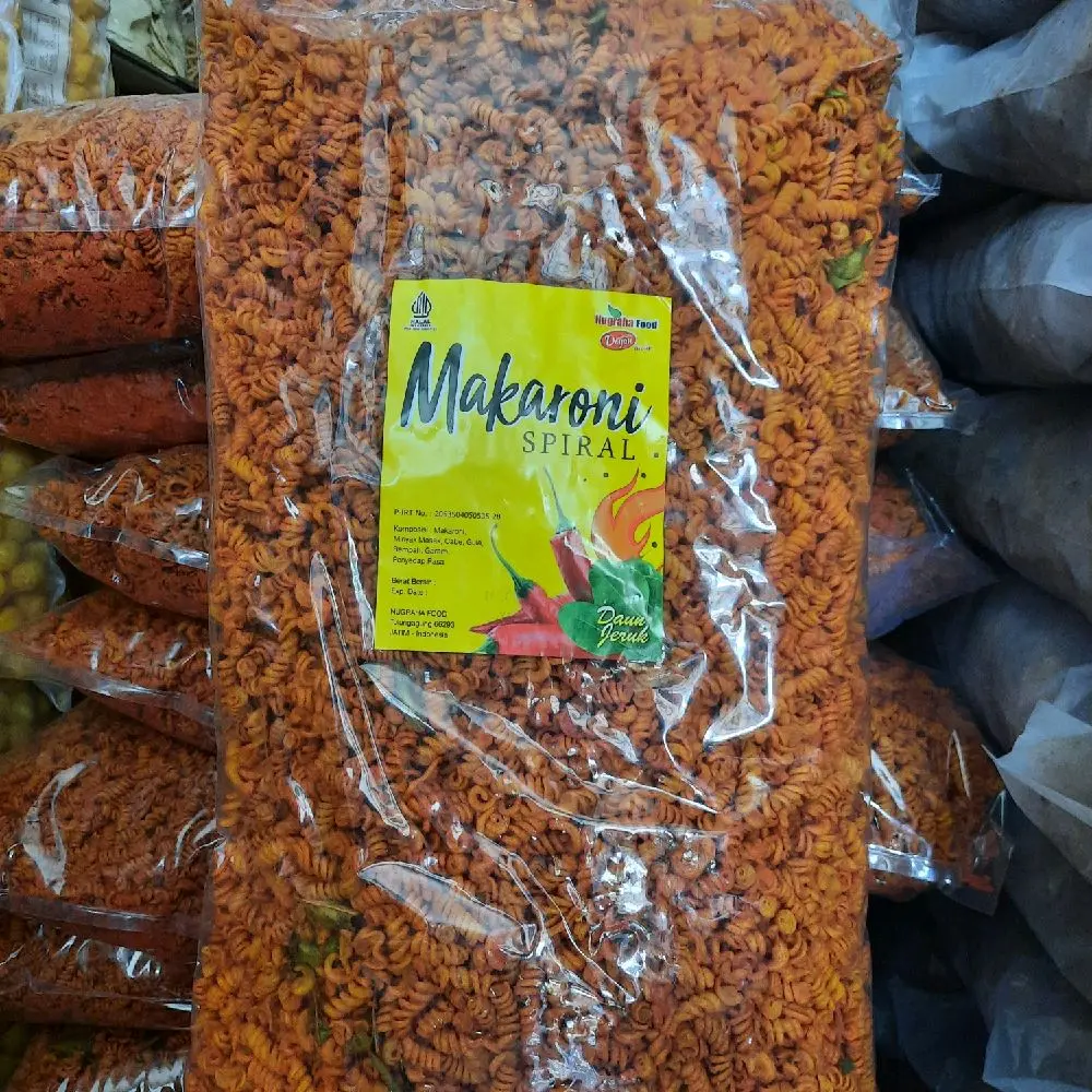 makroni makaroni makarani spiral pedas manis daun jeruk enak murah grosir