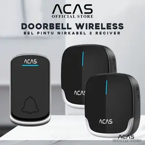ACAS Doorbell 2 Receiver Bell Pintu Rumah Tahan Anti Air Tanpa Kabel Bel Kantor Door Bell Waterproof Wireless 2 Receiver
