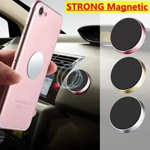 Universal Magnetic Car Phone Holder Magnet Mount Bracket Stick on Car Dashboard Wall All Mobile Phone For iPhone Samsung - pink