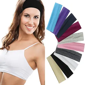 PRODUK TERBARU! Wholesale Sports Yoga Headbands For Women Summer Absorbing Sweat Hairband Candy Color Elastic Hair Bands Girls Hair Accessories