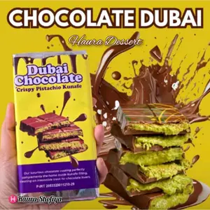 Coklat Dubai "PISTACHIO KUNAFE" Crispy Berat ±270 gr Chocolate Original Makanan Cemilan Cocoa Food Cokelat Viral