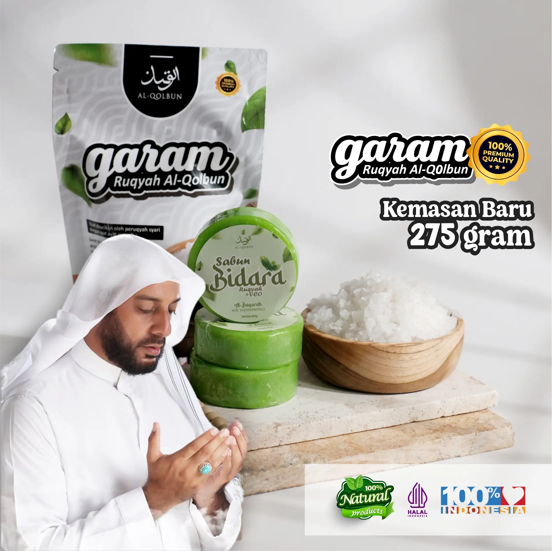 [Premium Product] Garam Al-Qolbun Asli 100% Varian 275gr Bonus Sabun Bidara & Tasbih Gratis Ongkir