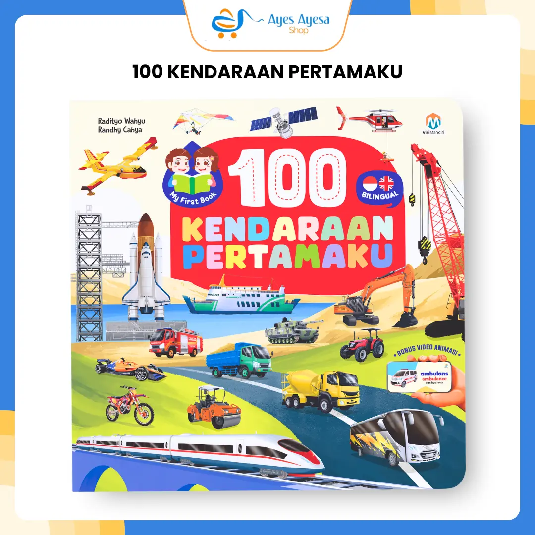 Buku Mengenal 100 Kendaraan Pertamaku big Boardbook 100 Kendaraan Pertamaku Anak Bayi 0 6 12 bulan 1 2 tahun Books ukuran besar  25x25 cm Ziyadbooks