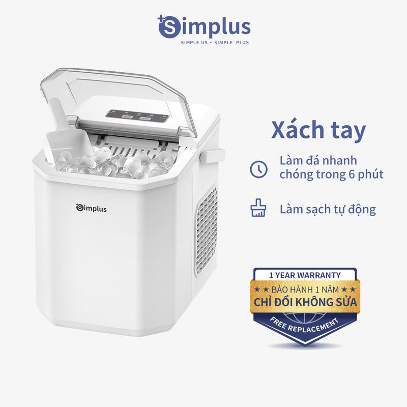 SimplusVN Máy Làm Đá Simplus Dung Tích 1.3L ZBJH001 Giữ Lạnh Lâu Chức Năng Tự Làm Sạch Bảo Hành 1 Năm Chỉ Đổi Không Sửa