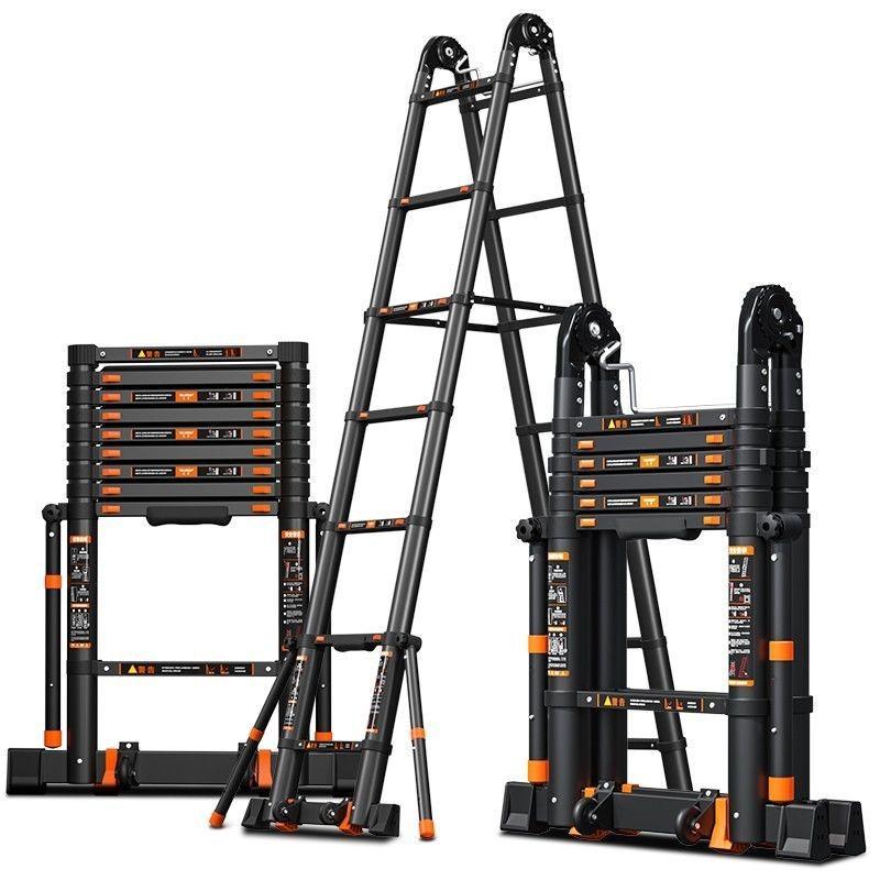 Product Introduction of SG SELLER. have 2.1m 2.9m 3.3m 4.7m in stock Multifunctional ladder thickened telescopic ladder aluminum alloy engineering ladder folding ladder household herringbone ladder lifting stairs 7