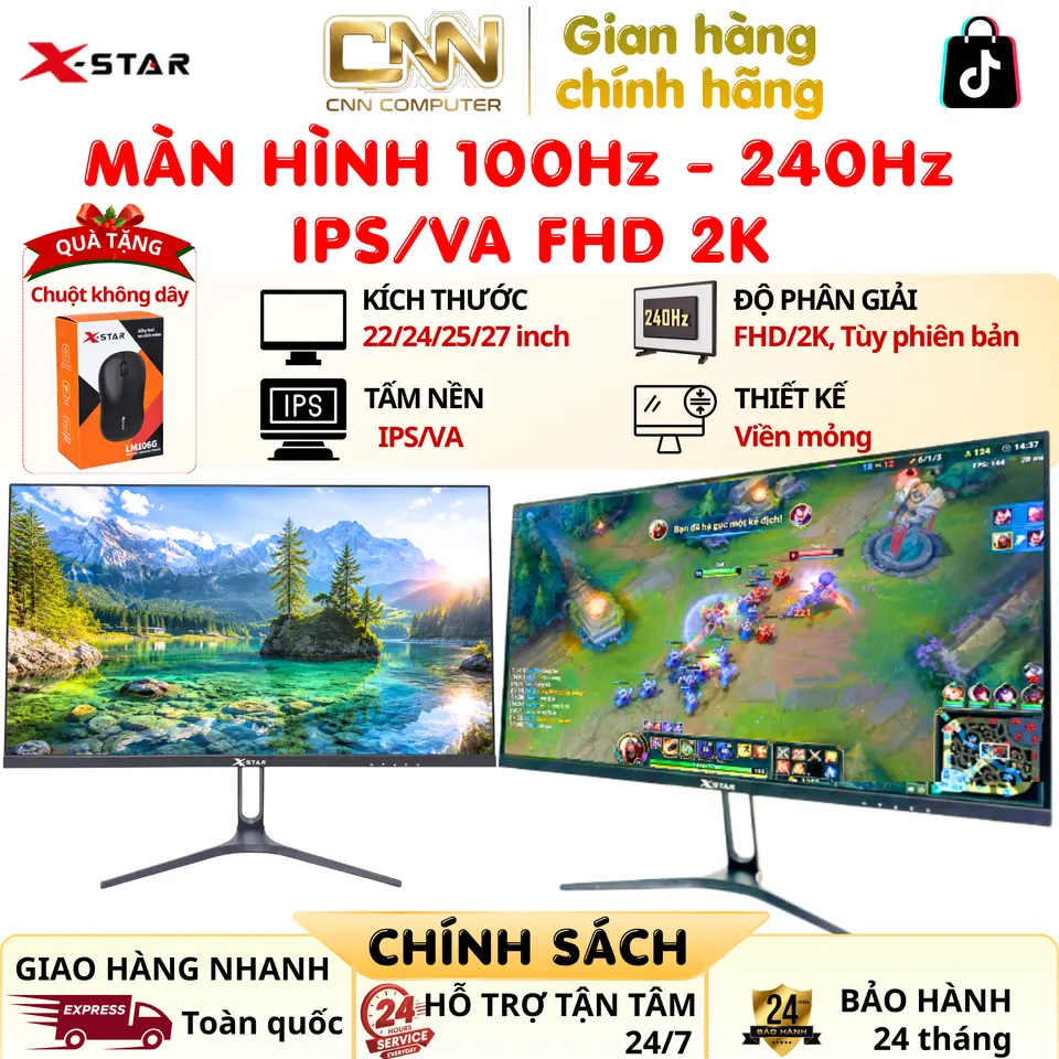 Màn Hình X-Star 22/24/25/27 Inch 100Hz - 240Hz IPS/VA FHD 2K Bảo Hành 24 Tháng