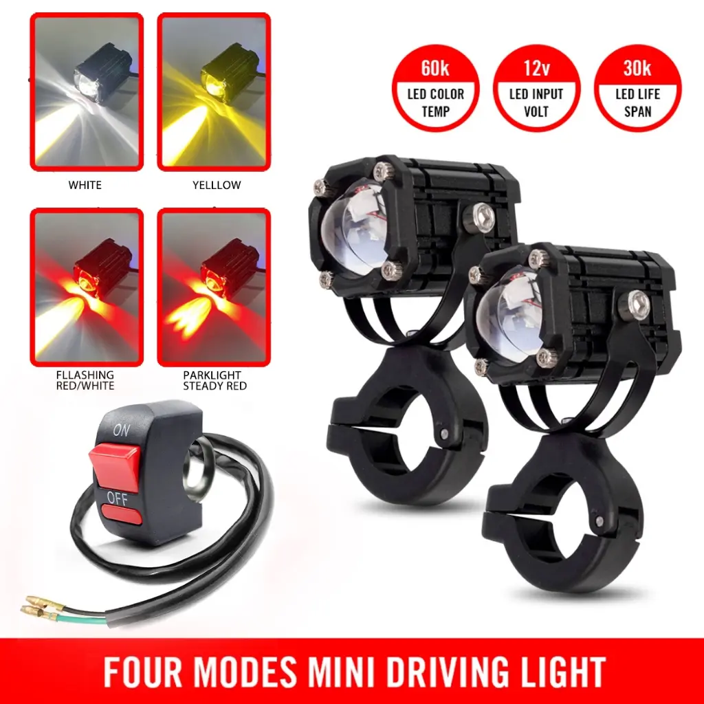 Paket Lampu Tembak Laser 5 Mode Plus Senja Hi Loo Universal Plus Saklar/Lampu Tembak Sorot Led/Lampu Tembak D2 Lampu Sorot Laser