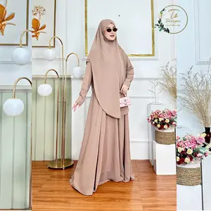 Tsurayaa Salwa Allana Set Syar'i - Gamis Ceruty Babydoll - Baju Wanita Dewasa - Fashion Muslim