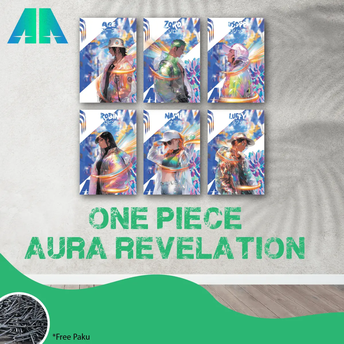 Hiasan Dinding One Piece Aura Revelation Series - Desain Eksklusif AMVI - Dekorai Kamar Aesthetic - Pajangan Kamar - Poster Aesthetic Gantungan poster  kayu Pierching Besi Gratis Paku foto