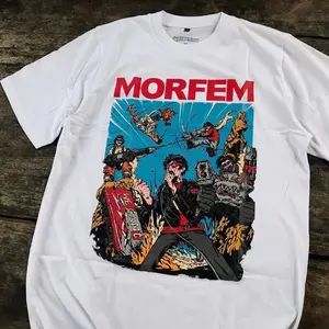 Kaos MORFEM - LITTLE RASCAL tshirt band morfem White Cotton combad tebal 30s