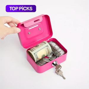 Mini caja de almacenamiento para ahorrar dinero con Llave, caja de depósito de monedas portátil multiusos con Mango, suministros de decoración del hogar
