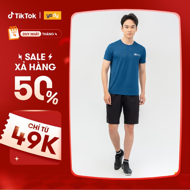 [ Flash sale ] YODY Áo Thun Thể Thao Nam In Ngực Thoáng Mát Thoát Ẩm Tốt STM6081
