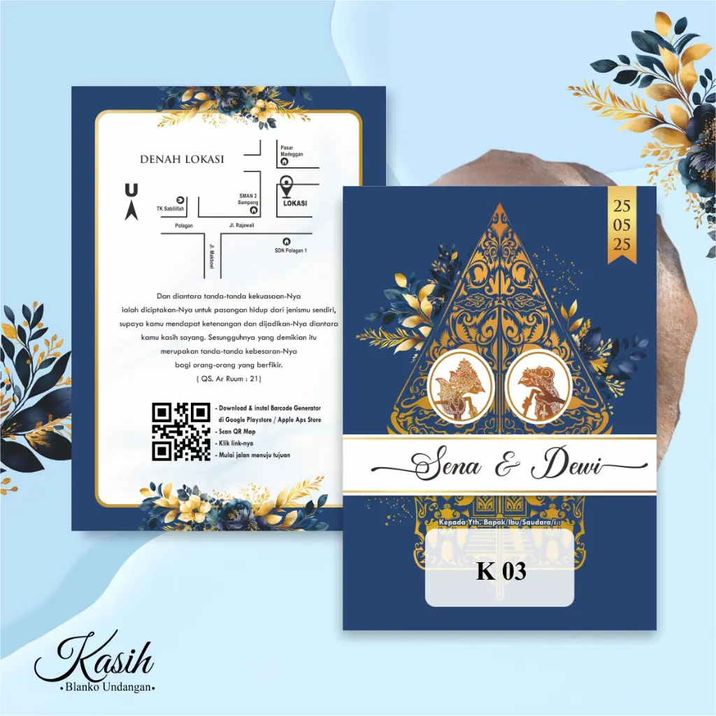 (50 Pcs) Undangan Pernikahan Murah Kasih Full Colour Kertas BC 150 Gramatur Murah Elegant Asha