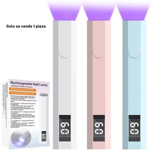 Lámpara de uñas UV LED portátil con indicador de tiempo, 1 unidad, Luz UV pequeña recargable por USB para uñas de gel, Luz de secador y esmalte de uñas para salón de uñas en casa