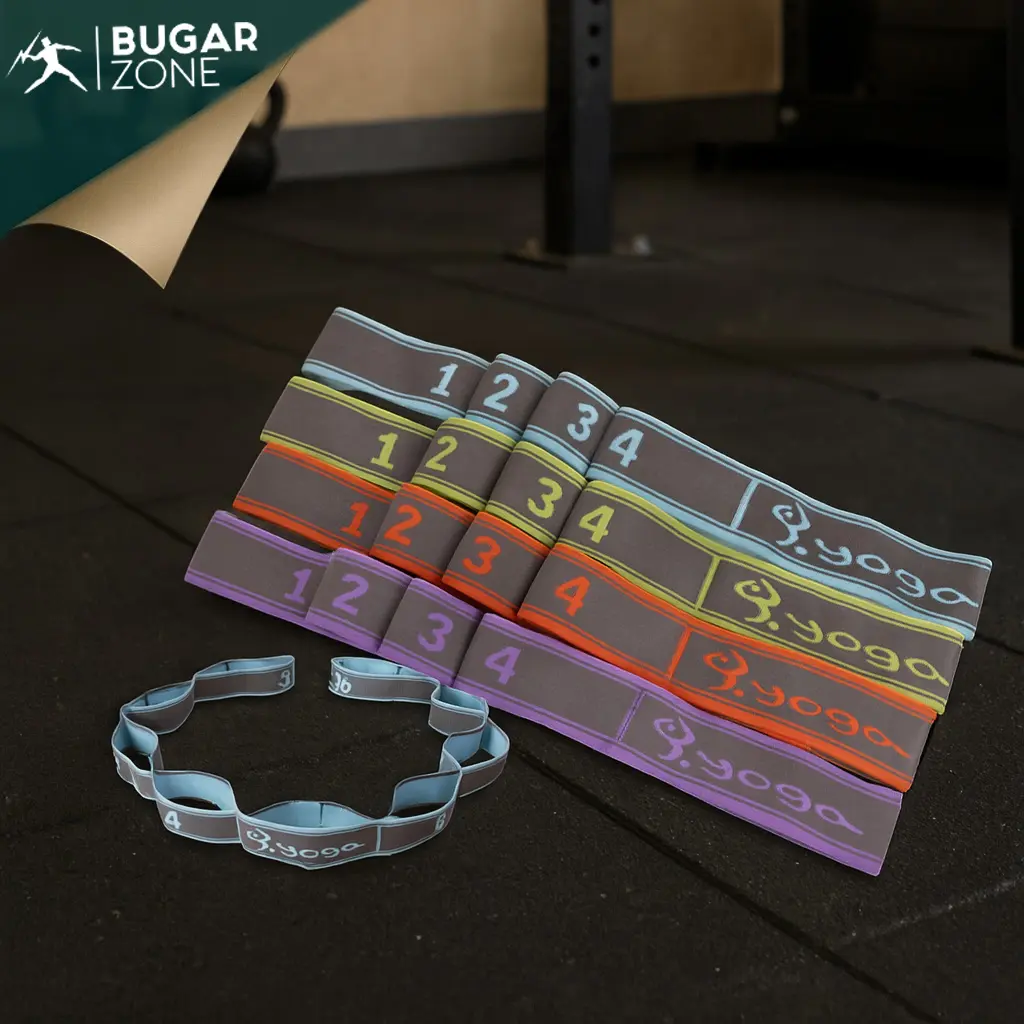 [ Bugar Zone ] Resistance Strap Belt Training Support Band New Edition Fit Wanita Import Quality Olahraga Pilates Yoga Peregangan Kebuguran Strap Tali Elastic Fabric Strechy Fleksibel For 4 Loops Colour All Modern Kekinian Spandeks Nilon Premium Import Qu