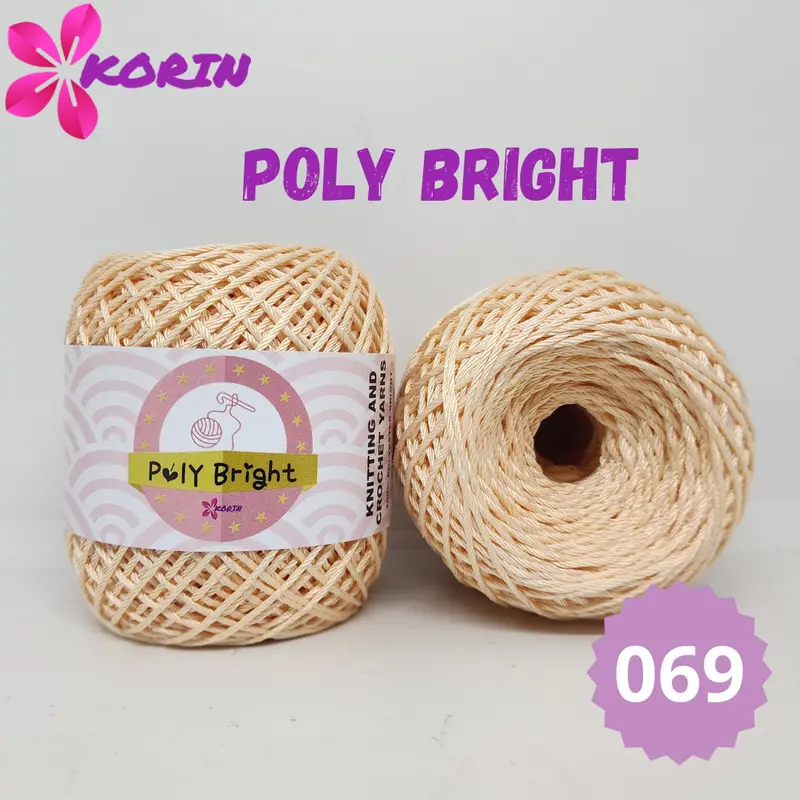 [100gr] Benang Rajut POLY BRIGHT/ Poly Kilap / Polyester / Poli Kilap KORIN 6