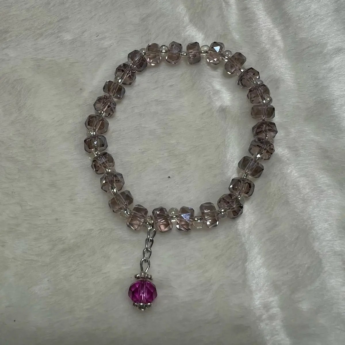 Gelang Kristal Ceko Ban Warna Ungu Amethyst Grade AA