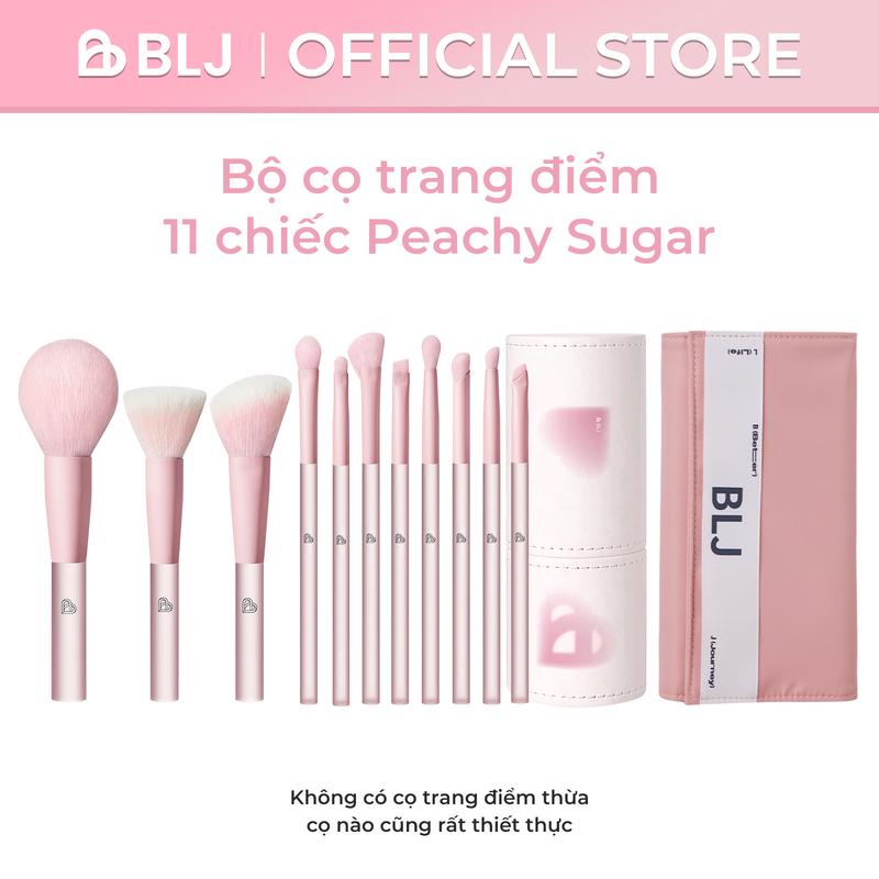BLJ Bộ Cọ Trang Điểm Peachy Suga 11 Chiếc Full Size Sản Xuất Tại Việt Nam Cọ phấn phủ, Cọ tạo khối, Cọ tán má hồng Bộ 6 cọ mắt makeup Cosmetic cọ ducare